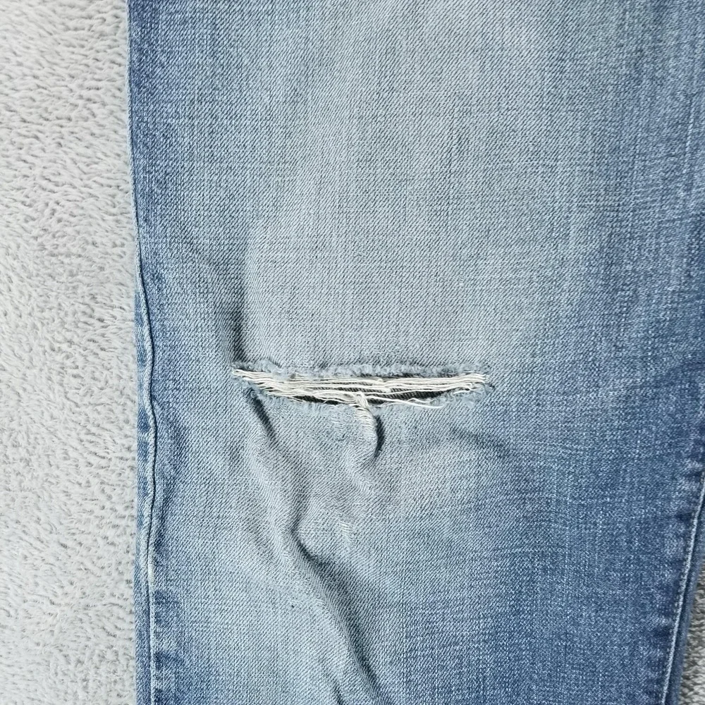 Polo Ralph Lauren Jeans Mens 36x32‎ Blue Classic Straight Light Wash Distressed